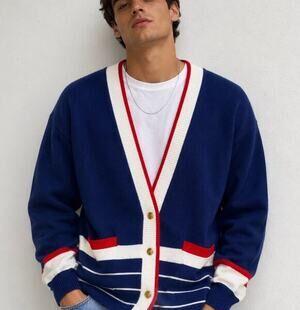 Vintage Patriotic Americana Cardigan Sz Large 4th Of July